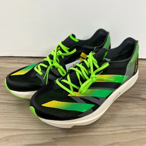 adidas gazelle silver green womens Adidas Men's Adizero Takumi Sen 11 Flash Aqua / Zero Metalic / Mint Ton Running  Shoes